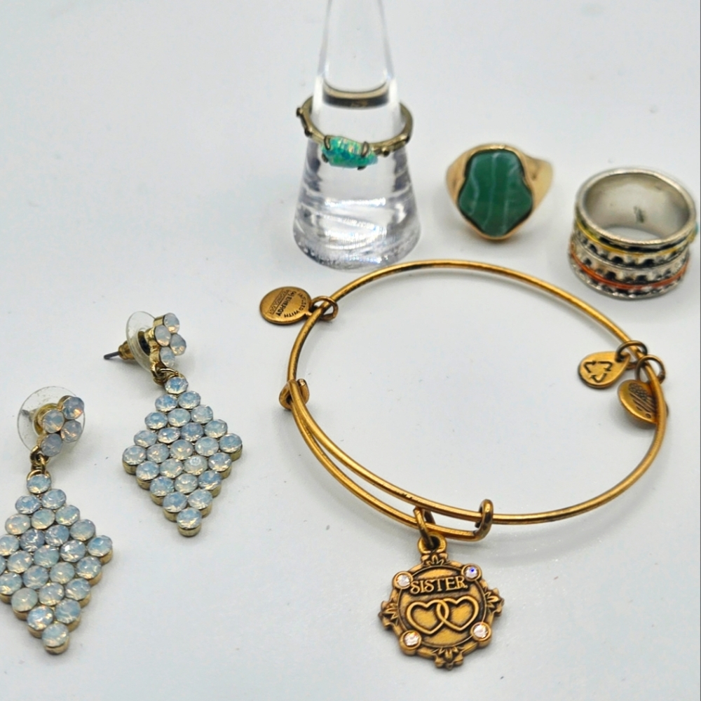 Kendra Scott Alex & Ani Plus More Fashion Jewelry Gold Tone Irredescent Opal